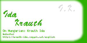 ida krauth business card